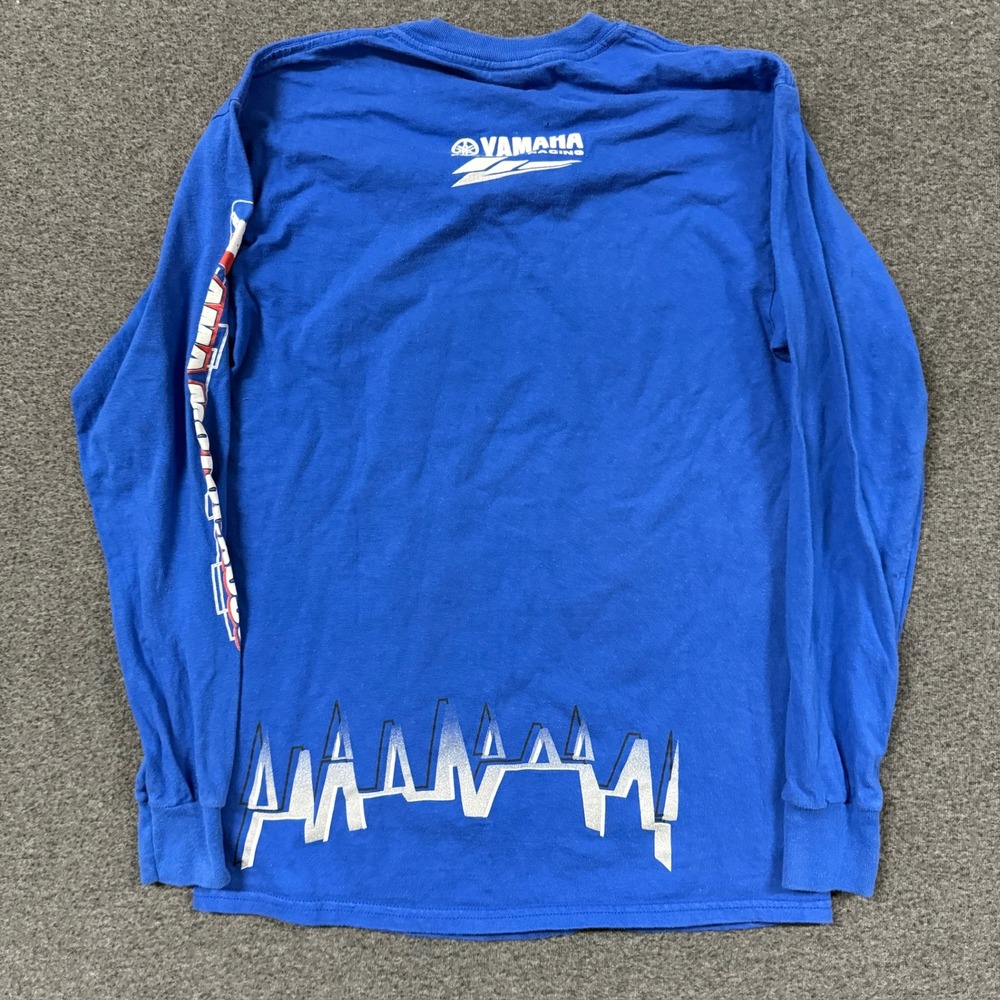 Vintage Yamaha Factory Racing Shirt Mens Medium Blue Good Motocross Graphic - Picture 6 of 8